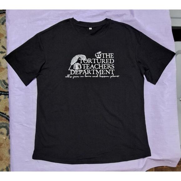 New Tortured Teachers Department Swiftie Fan T-Shirt Black Size Medium - Picture 3 of 7